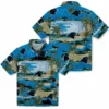 Carolina Panthers Hawaiian Shirt � Palm Horizon Blue, Casual Button Down For Men & Women