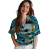 Carolina Panthers Hawaiian Shirt � Palm Horizon Blue, Casual Button Down For Men & Women