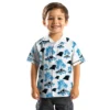 Carolina Panthers Hawaiian Shirt � Palm Island Print Blue White, Casual Button Down For Men & Women