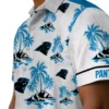 Carolina Panthers Hawaiian Shirt � Palm Island Print Blue White, Casual Button Down For Men & Women