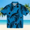 Carolina Panthers Hawaiian Shirt � Palm Leaf Blue, Casual Button Down For Men & Women