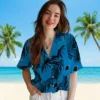 Carolina Panthers Hawaiian Shirt � Palm Leaf Blue, Casual Button Down For Men & Women