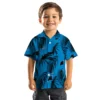 Carolina Panthers Hawaiian Shirt � Palm Leaf Blue, Casual Button Down For Men & Women