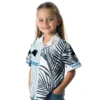 Carolina Panthers Hawaiian Shirt � Palm Stripes Blue Black White, Casual Button Down For Men & Women