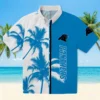 Carolina Panthers Hawaiian Shirt � Palm Trees Blue White, Casual Button Down For Men & Women