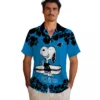 Carolina Panthers Hawaiian Shirt � Snoopy Surf Blue White, Casual Button Down For Men & Women