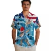 Carolina Panthers Hawaiian Shirt � Surfing Santa Blue, Casual Button Down For Men & Women