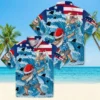 Carolina Panthers Hawaiian Shirt � Surfing Santa Blue, Casual Button Down For Men & Women