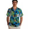 Carolina Panthers Hawaiian Shirt � Toucan Hibiscus Pineapple Blue Green, Casual Button Down For Men & Women