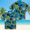 Carolina Panthers Hawaiian Shirt � Toucan Hibiscus Pineapple Blue Green, Casual Button Down For Men & Women