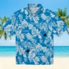 Carolina Panthers Hawaiian Shirt � Tropical Leaf Blue White, Casual Button Down For Men & Women