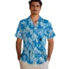 Carolina Panthers Hawaiian Shirt � Tropical Leaf Blue White, Casual Button Down For Men & Women