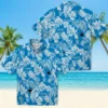 Carolina Panthers Hawaiian Shirt � Tropical Leaf Blue White, Casual Button Down For Men & Women