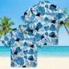 Carolina Panthers Hawaiian Shirt � Tropical Plants Blue White, Casual Button Down For Men & Women