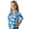 Carolina Panthers Hawaiian Shirt � Tropical Plants Blue White, Casual Button Down For Men & Women