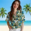 Carolina Panthers Hawaiian Shirt � Tropical Yoda Green, Casual Button Down For Men & Women