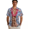 Chicago Bears Hawaiian Shirt � Chest Illusion Blue, Casual Button Down For Men & Women