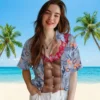 Chicago Bears Hawaiian Shirt � Chest Illusion Blue, Casual Button Down For Men & Women