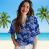 Chicago Cubs Hawaiian Shirt - Coastal Palms Blue - Gift For Men, Women