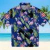Chicago Cubs Hawaiian Shirt - Flamingo Leaves Blue - Gift For Men, Women