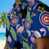 Chicago Cubs Hawaiian Shirt - Flamingo Leaves Blue - Gift For Men, Women