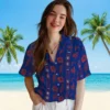 Chicago Cubs Hawaiian Shirt - Framed Floral Blue - Gift For Men, Women