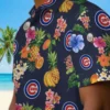 Chicago Cubs Hawaiian Shirt - Hibiscus And Fruit Navy Blue - Gift For Men, Women