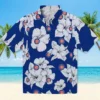 Chicago Cubs Hawaiian Shirt - Hibiscus Blooms Blue White - Gift For Men, Women