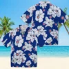 Chicago Cubs Hawaiian Shirt - Hibiscus Blooms Blue White - Gift For Men, Women