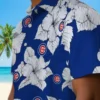 Chicago Cubs Hawaiian Shirt - Hibiscus Blooms Blue White - Gift For Men, Women