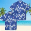 Chicago Cubs Hawaiian Shirt - Hibiscus Clusters Blue - Gift For Men, Women