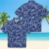 Chicago Cubs Hawaiian Shirt - Leafy Pattern Blue - Gift For Men, Women