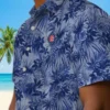 Chicago Cubs Hawaiian Shirt - Leafy Pattern Blue - Gift For Men, Women