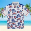 Chicago Cubs Hawaiian Shirt - Palm Island Print Blue White - Gift For Men, Women