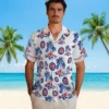 Chicago Cubs Hawaiian Shirt - Palm Island Print Blue White - Gift For Men, Women
