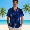 Chicago Cubs Hawaiian Shirt - Palm Leaf Blue - Gift For Men, Women