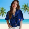Chicago Cubs Hawaiian Shirt - Palm Leaf Blue - Gift For Men, Women