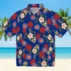 Chicago Cubs Hawaiian Shirt - Palm Tree Flower Blue - Gift For Men, Women