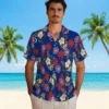 Chicago Cubs Hawaiian Shirt - Palm Tree Flower Blue - Gift For Men, Women