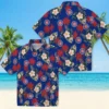 Chicago Cubs Hawaiian Shirt - Palm Tree Flower Blue - Gift For Men, Women