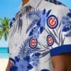 Chicago Cubs Hawaiian Shirt - Patriotic Hibiscus Design Blue White - Gift For Men, Women
