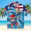 Chicago Cubs Hawaiian Shirt - Surfing Santa Blue - Gift For Men, Women