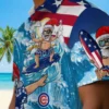 Chicago Cubs Hawaiian Shirt - Surfing Santa Blue - Gift For Men, Women