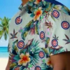 Chicago Cubs Hawaiian Shirt - Tropical Foliage Green Aloha Shirt