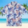 Chicago Cubs Hawaiian Shirt - Tropical Leaves White Aloha Shirt