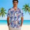 Chicago Cubs Hawaiian Shirt - Tropical Leaves White Aloha Shirt
