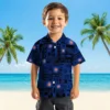 Chicago Cubs Hawaiian Shirt - Tropical Patchwork Blue Black Aloha Shirt