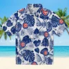 Chicago Cubs Hawaiian Shirt - Tropical Plants Blue White Aloha Shirt