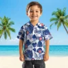 Chicago Cubs Hawaiian Shirt - Tropical Plants Blue White Aloha Shirt