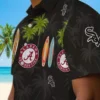 Chicago White Sox Hawaiian Shirt - Surfboard Palm Black Aloha Shirt